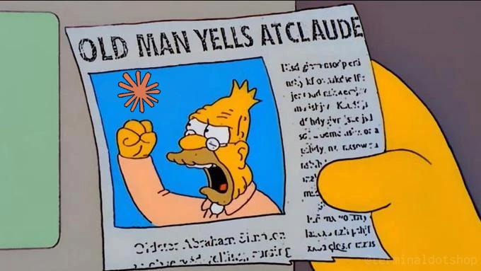 Old man yells at Claude